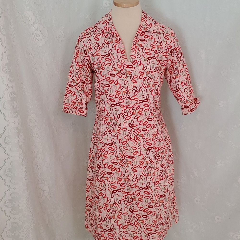 J. McLaughlin sheath dress. Size 8. Pink design.